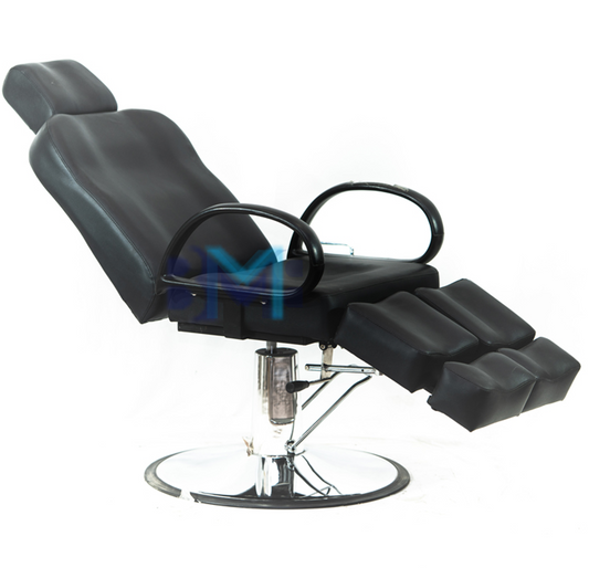 Hydraulic recliner chair with leg straps