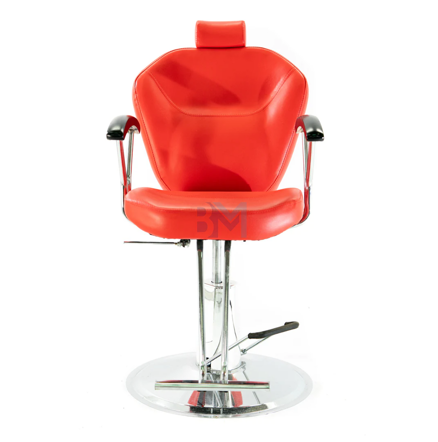 Classic red barbershop and hairdresser chair