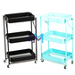 Metal folding side cart with 3 shelves