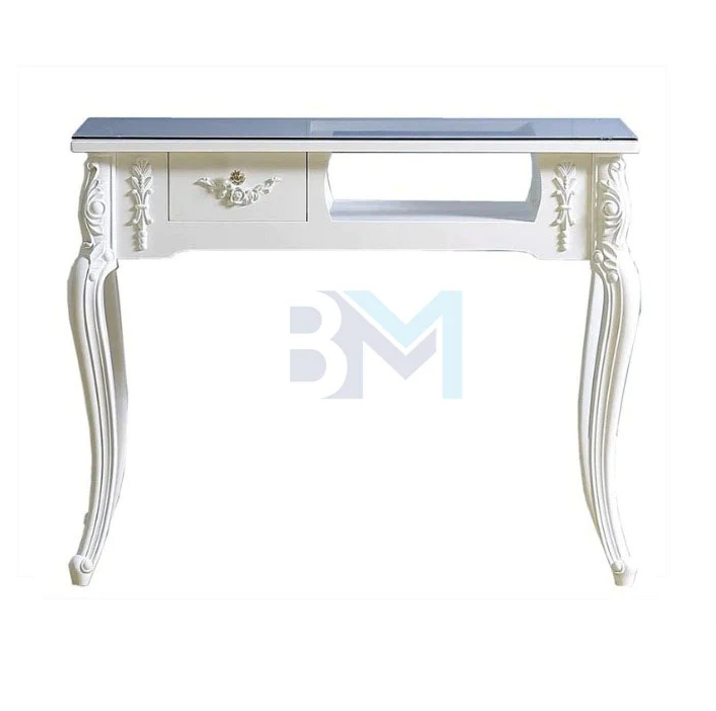 Vintage Single White Manicure Table with Drawer 