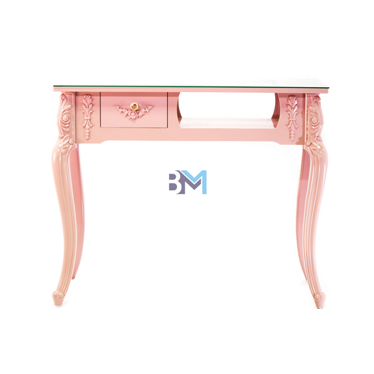 Vintage Single Pink Manicure Table with Drawer