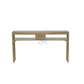Gold metal double manicure table with drawers, double tray and glass