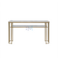 Gold Metal Double Manicure Table with Marble-Like Ceramic
