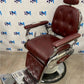 Vintage wine red and silver barber chair