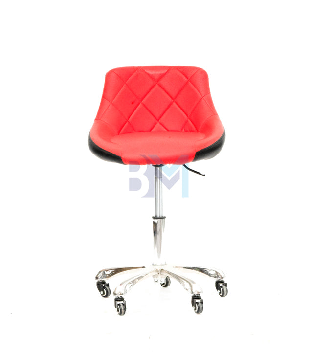 Red and black leatherette manicure chair 