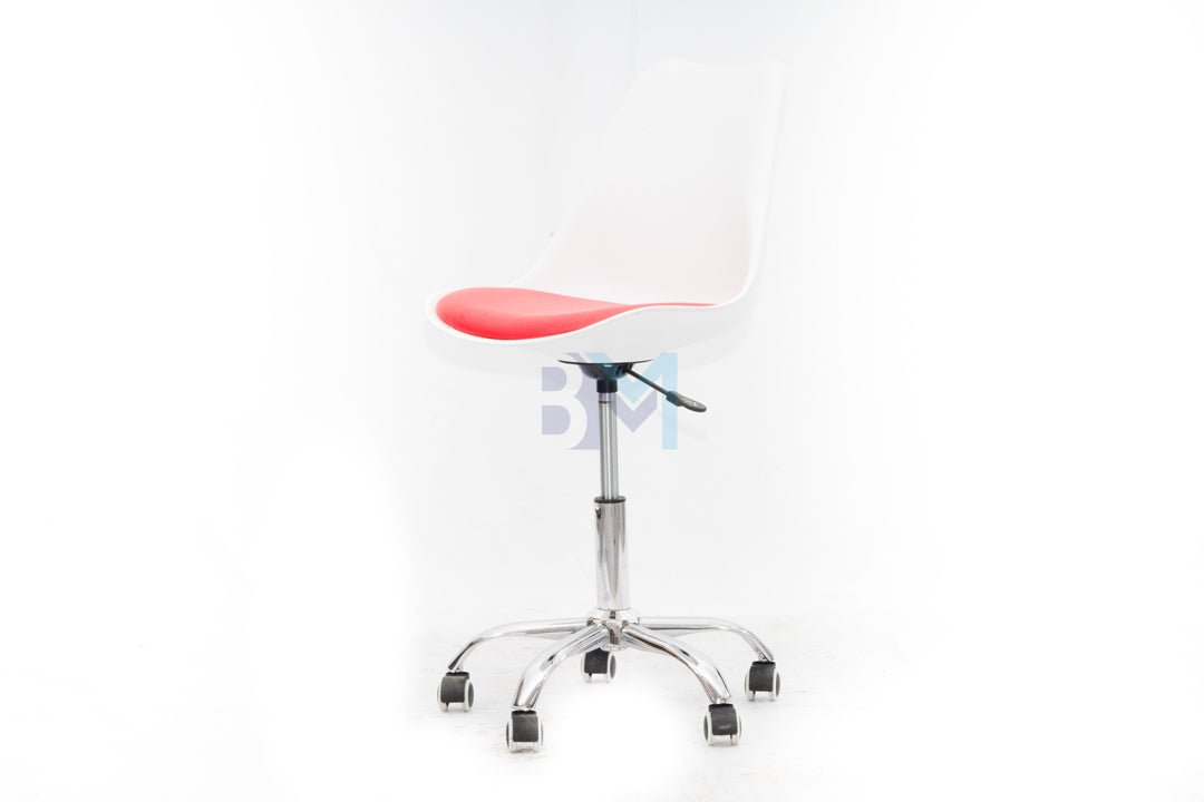 White and red manicure chair in leatherette and polyurethane