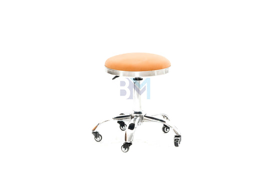 Orange leatherette stool 