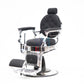 Vintage black and silver barber chair