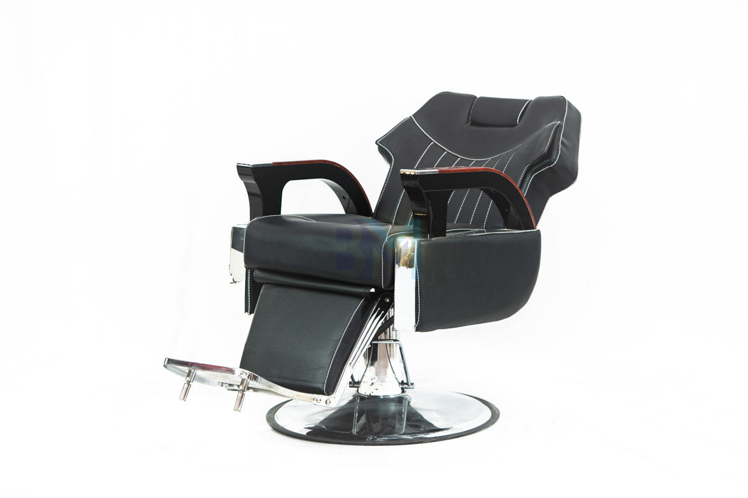 Classic black and silver barber chair