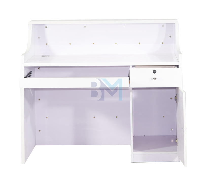 White, Black and Pink Reception Desk