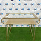 Gold Metal and Glass Single Manicure Table