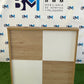Reception desk with modern design in wood and white color