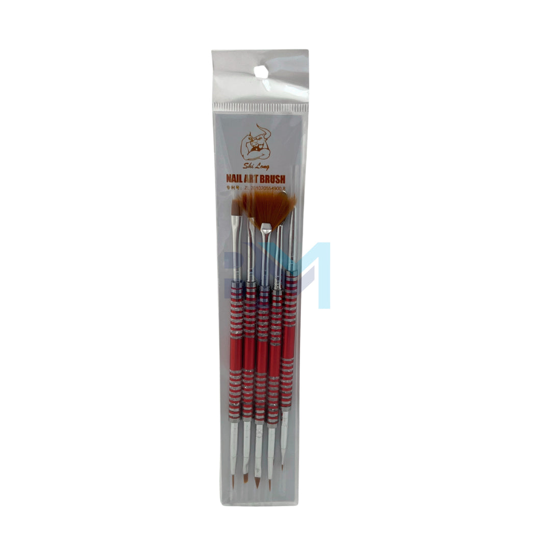 Set of double-ended artistic brushes 5 units