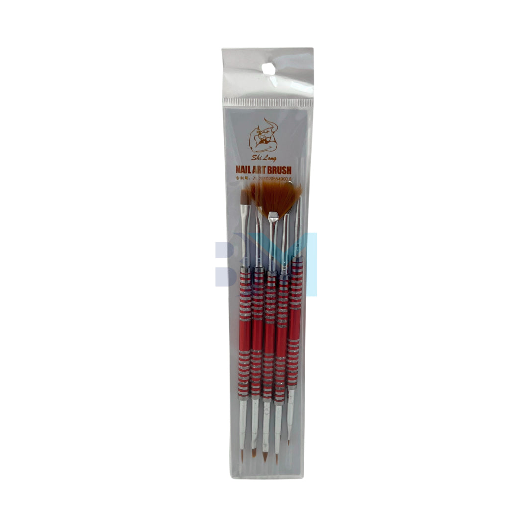 Set of double-ended artistic brushes 5 units