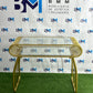 Single manicure table in gold metal with glass
