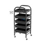 Black hairdressing trolley with 4 drawers and 1 shelf