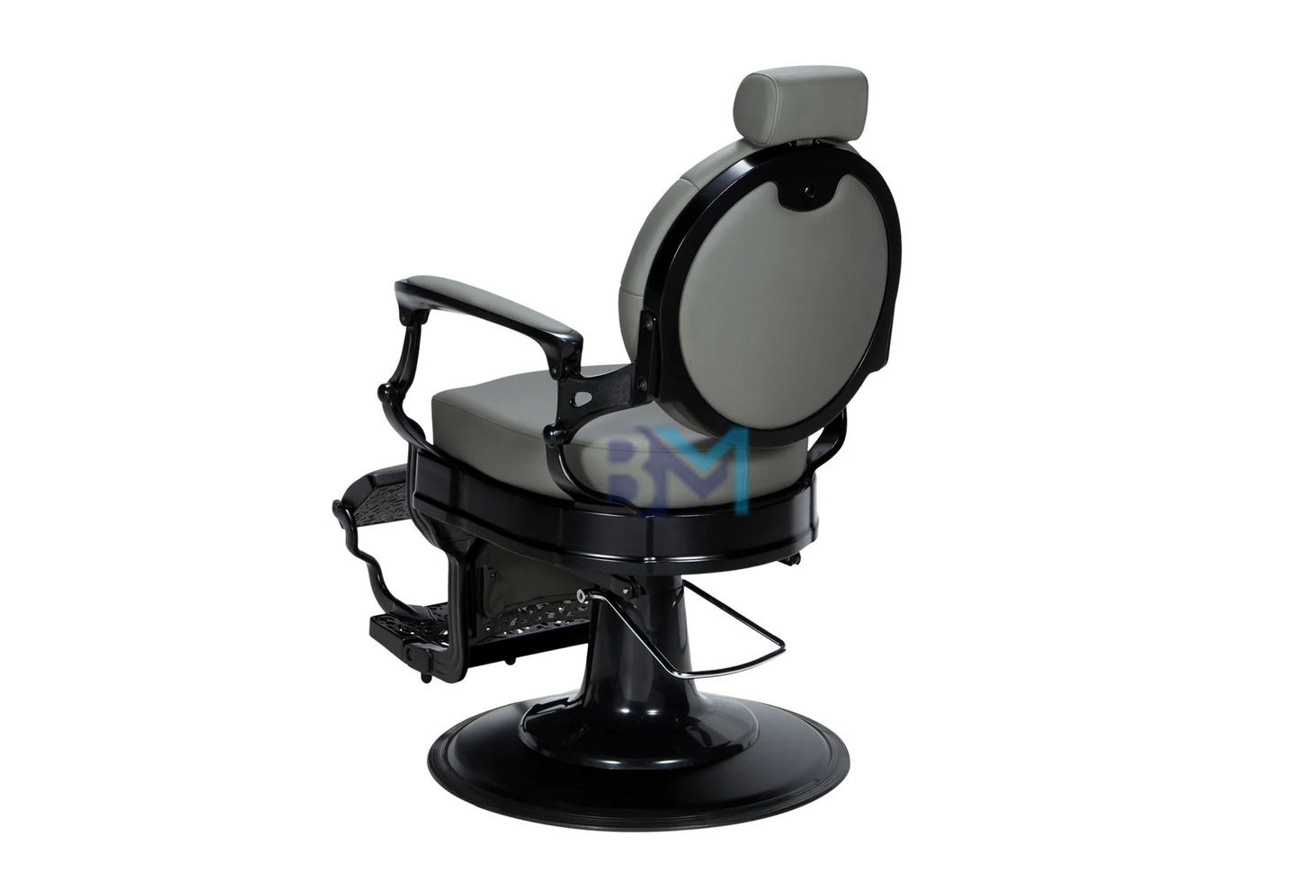 Vintage gray and black barber chair 
