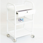Metallic auxiliary trolley with 2 drawers and 2 shelves