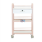 Metallic auxiliary trolley with 2 drawers and 2 shelves