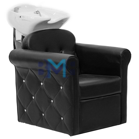 Classic black washbasin with crystals