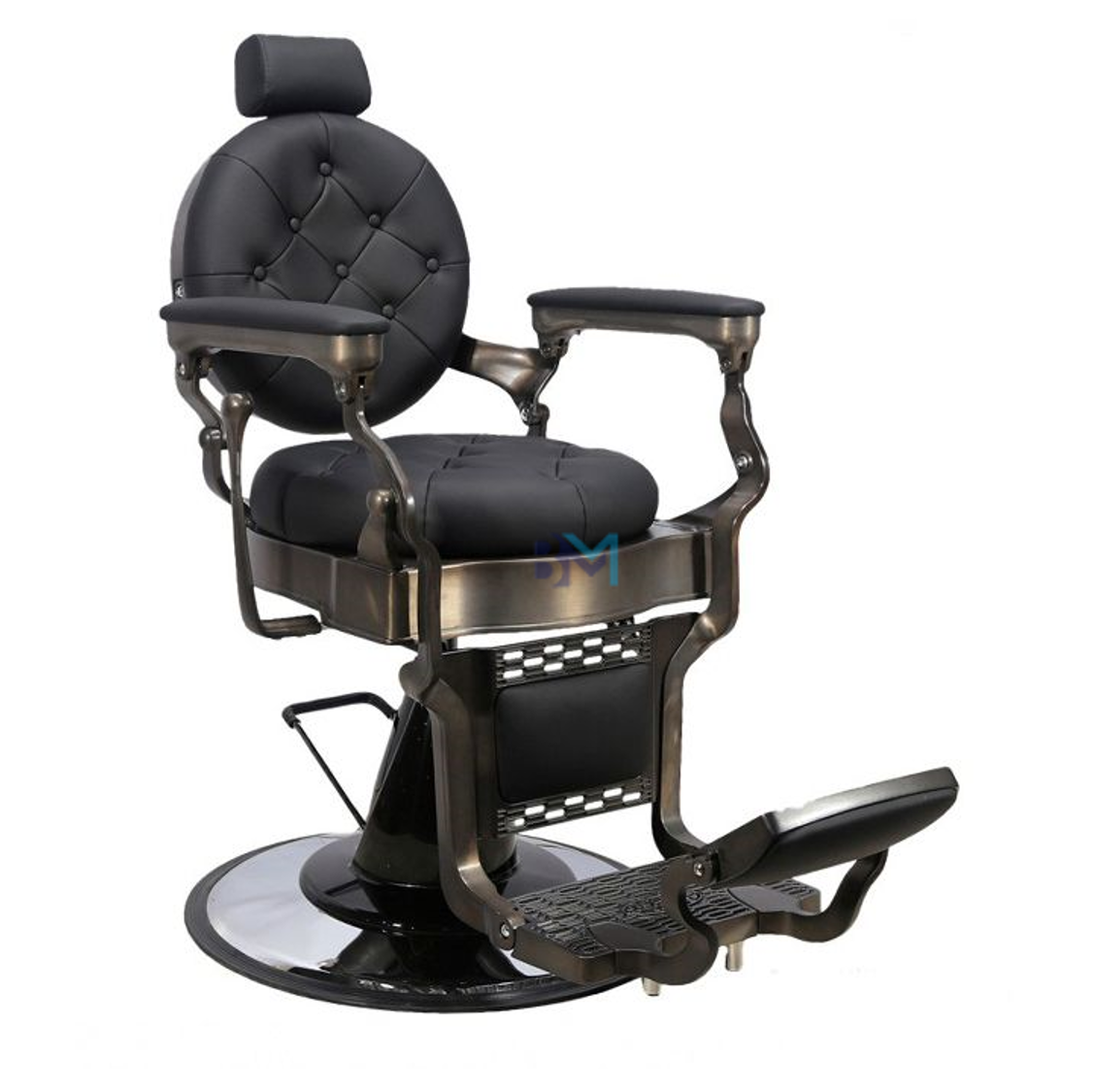 Vintage black and brown barber chair