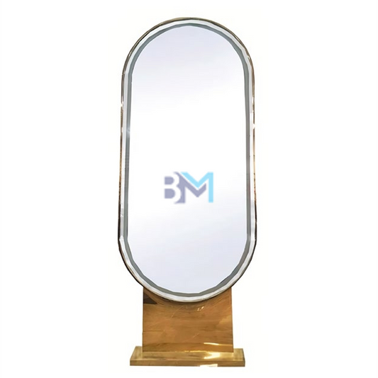 Simple dressing mirror with gold base