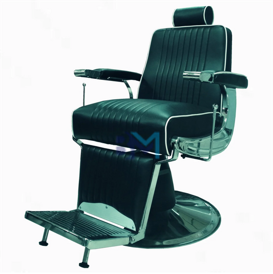 Black and silver retro barber chair