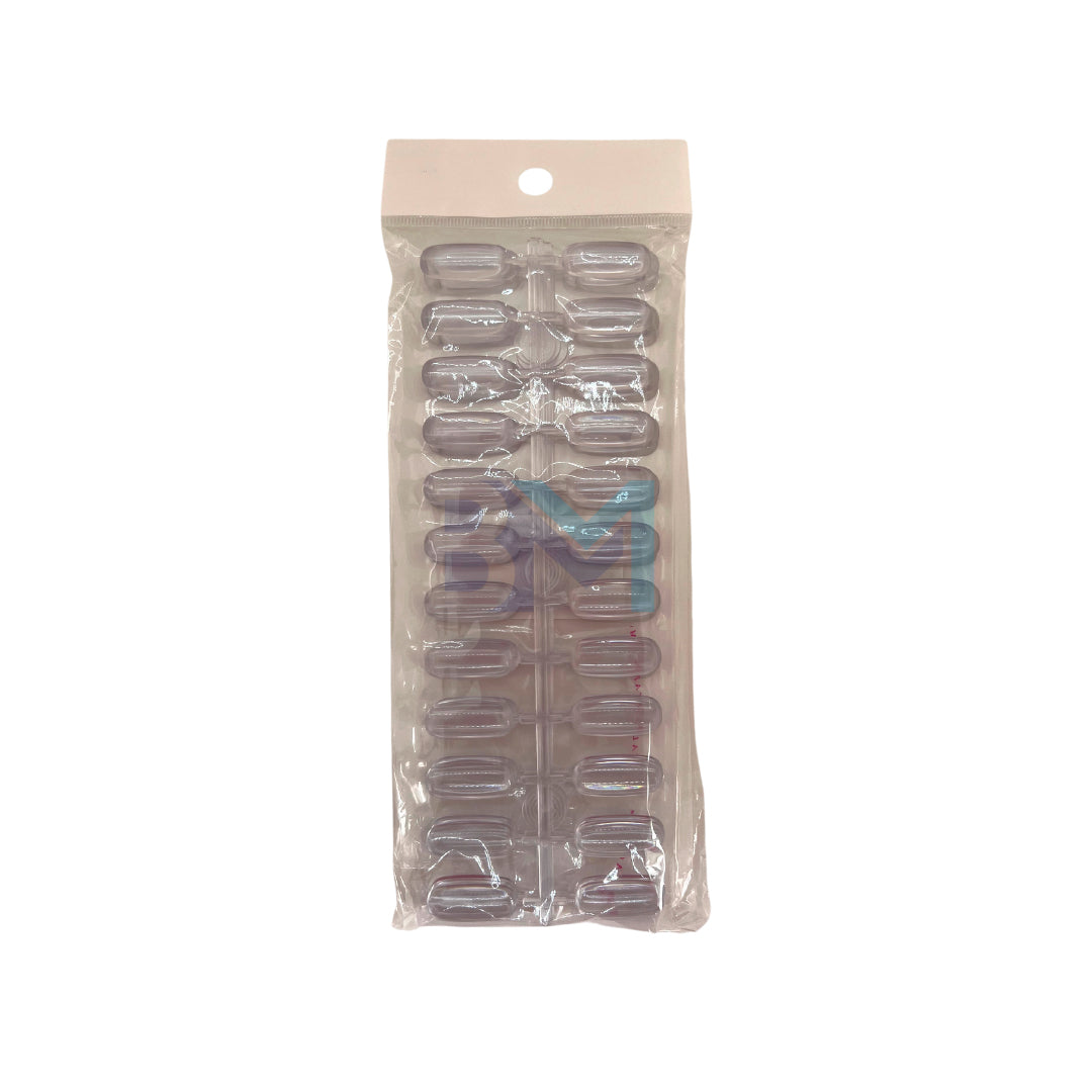 Tips soft gel press on Cuadrado transparente pre limados