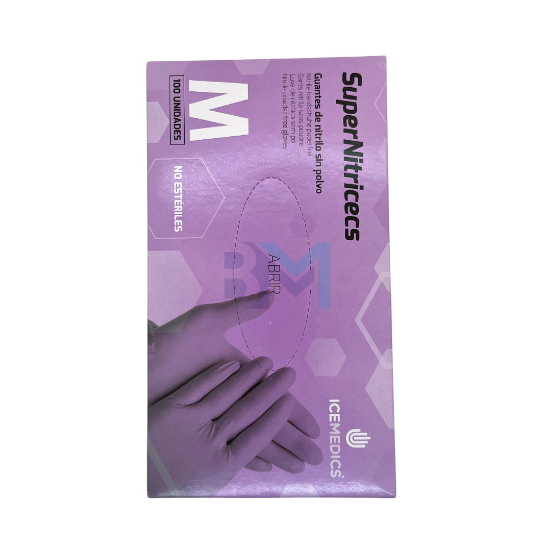 Nitrile gloves 100 units violet color