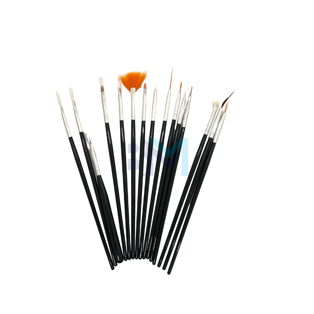 Set of 10 professional manicure brushes