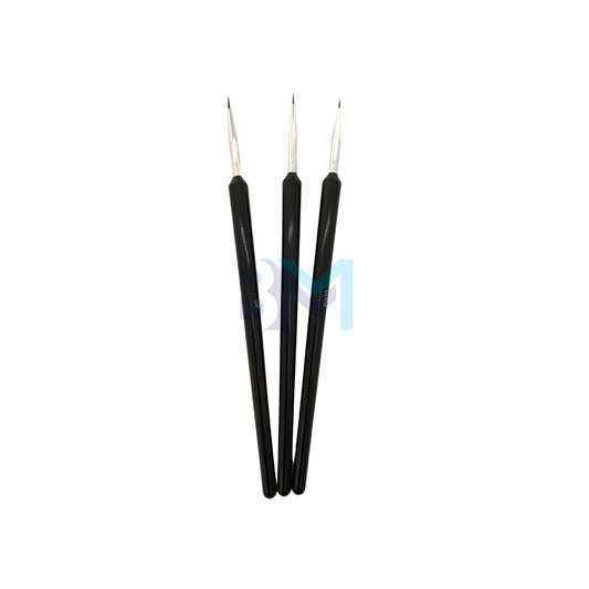 Set of 3 fine nail brushes for manicure
