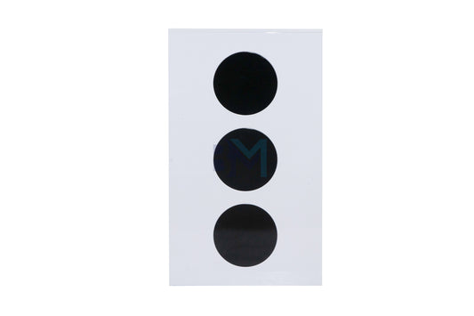 Mostrador de recepción blanco con círculos negro