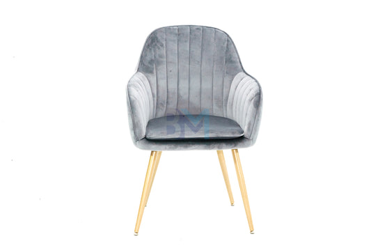 Manicure chair in gray velvet 