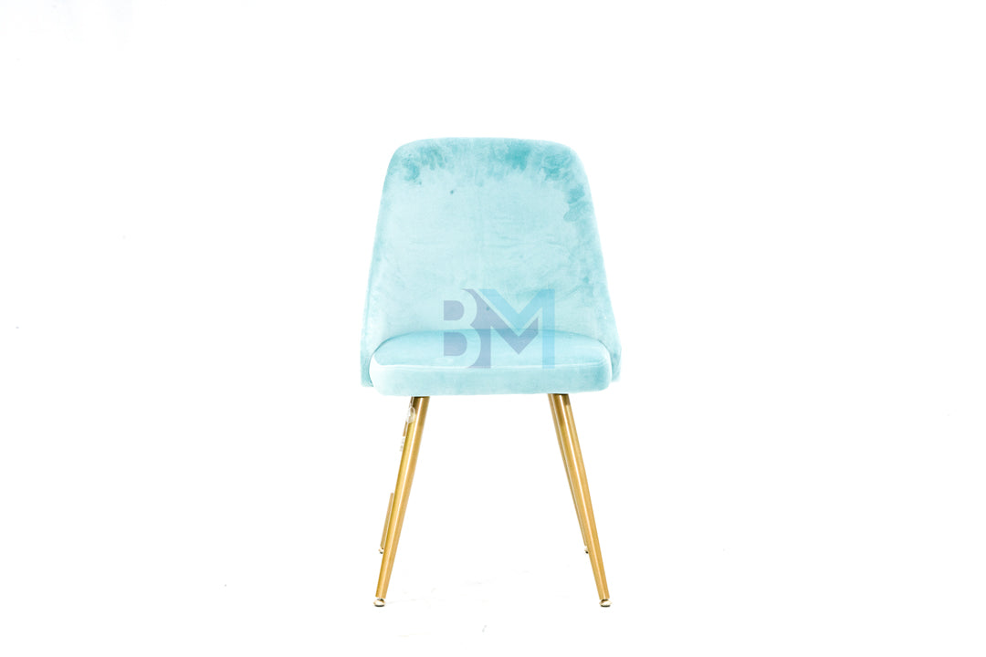 Blue velvet manicure chair 