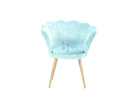 Blue Velvet Oyster Manicure Chair