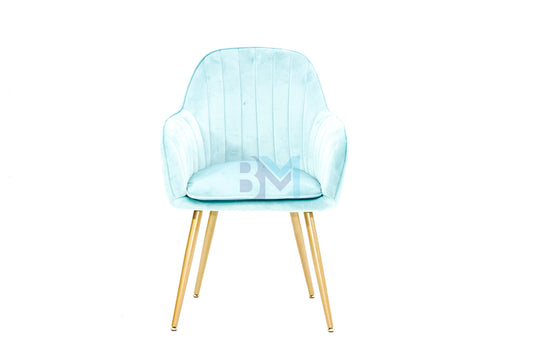 Manicure chair in blue velvet