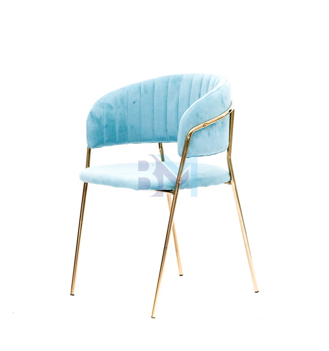 Manicure chair in blue velvet 