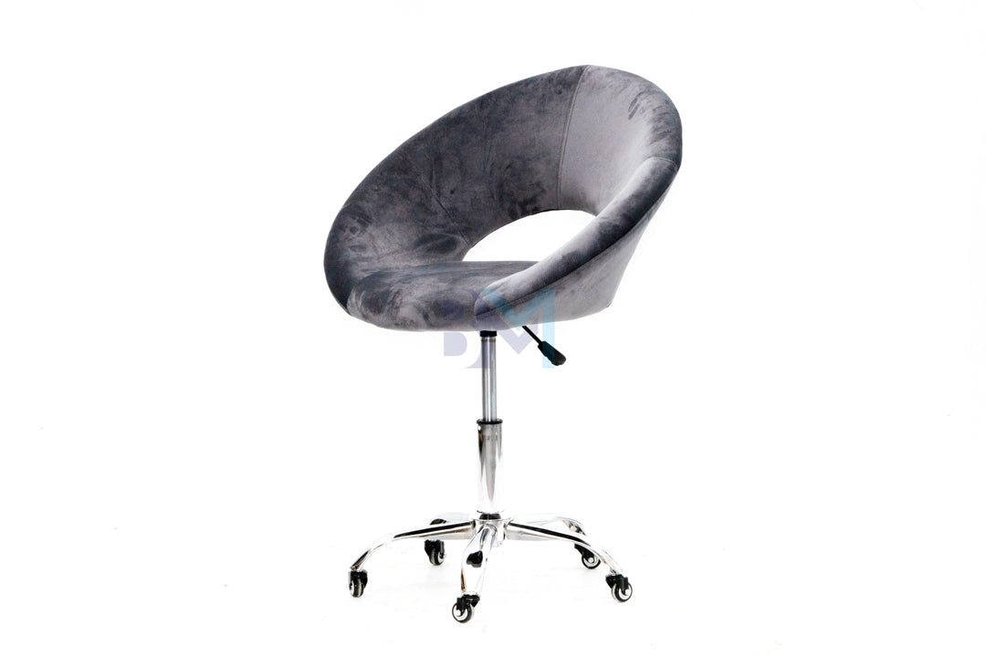 Gray velvet manicure chair 