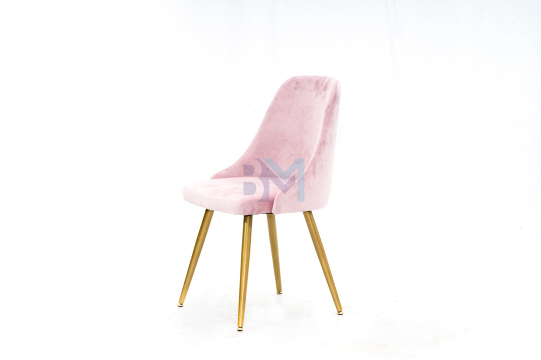 Pink velvet manicure chair 