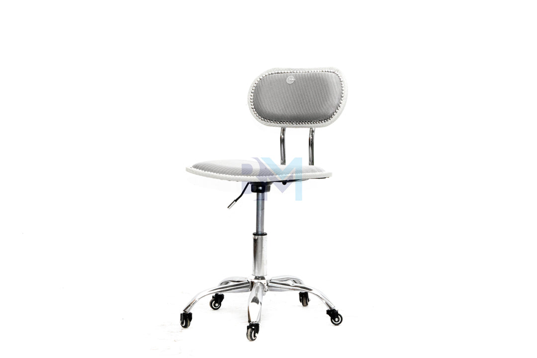 Gray velvet manicure chair
