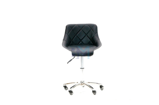 Manicure chair in black and white leatherette 