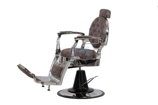 Vintage brown and silver barber chair