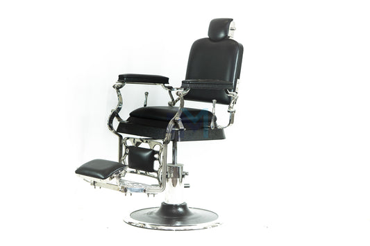 Black and silver barber chair