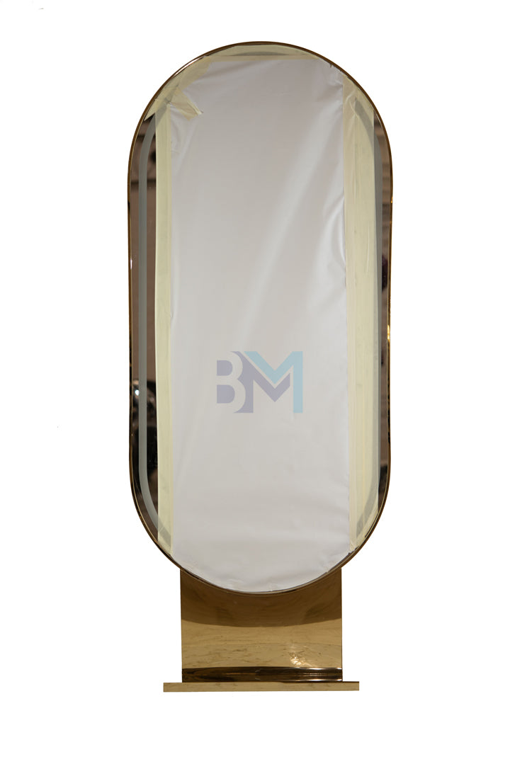 Simple dressing mirror with gold base