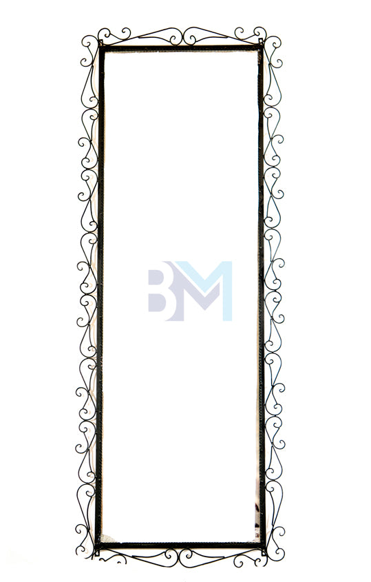 Black wrought iron style mirror