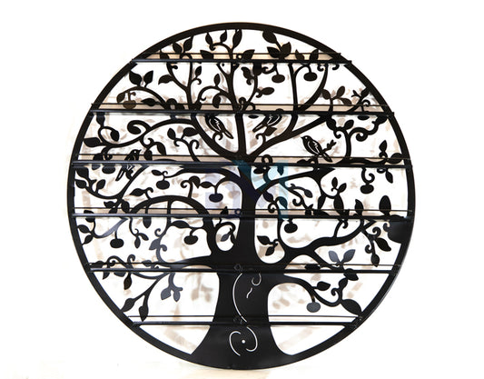 Support for enamels in the shape of a black tree of life 