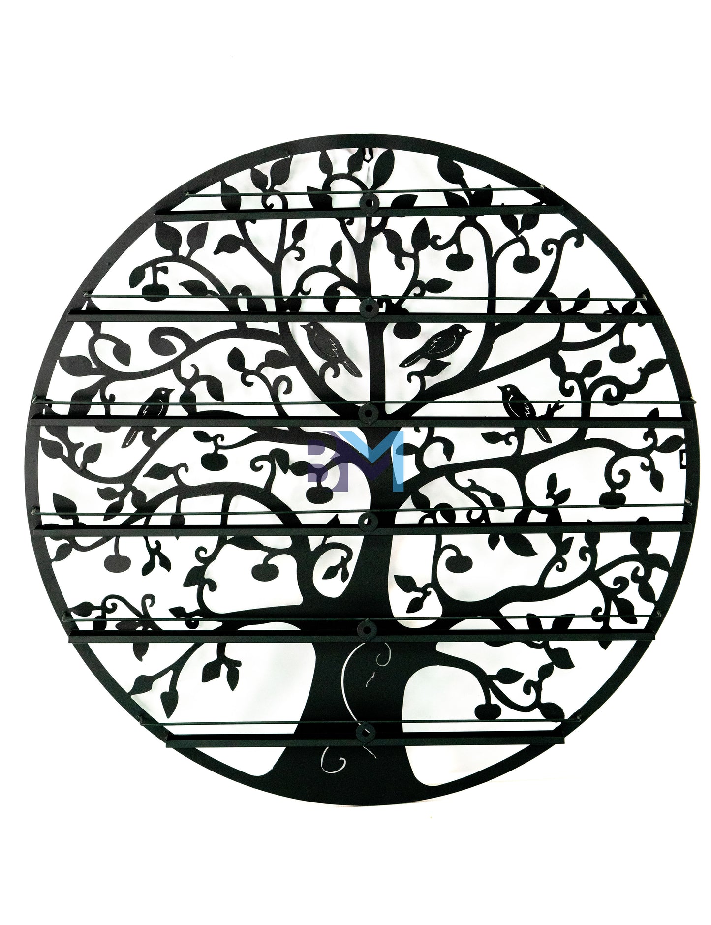 Support for enamels in the shape of a black tree of life 