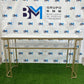Gold Metal Double Manicure Table with Marble-Like Ceramic