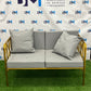 GRAY TWO SEAT SOFA WITH GOLDEN FRAME