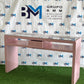 Mesa de manicura doble de madera rosada con cristal y cajonera